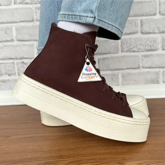 Converse Chuck Taylor Lift Platform Hi Suede Fleece Lining 8 Women Shoes A06783C - Picture 2 of 12